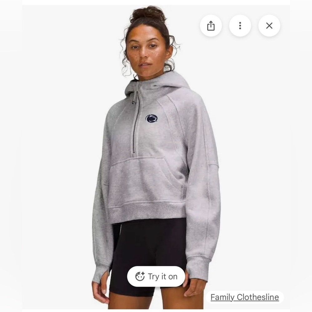 Penn State Lululemon Women's Scuba Oversized Half Zip Hoodie HEATHER GREY / M/L